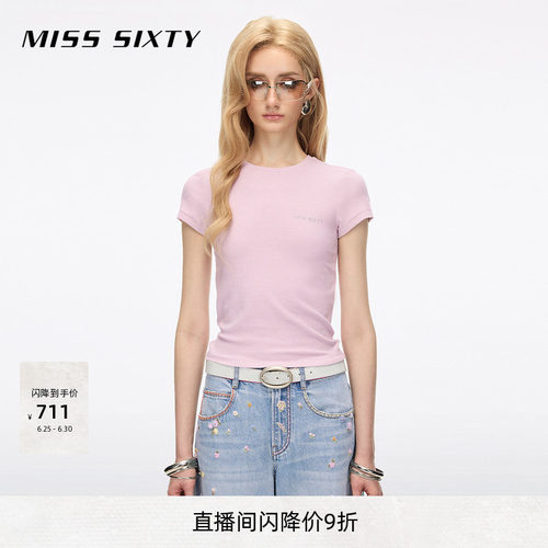 MissSixty徽标露背T恤