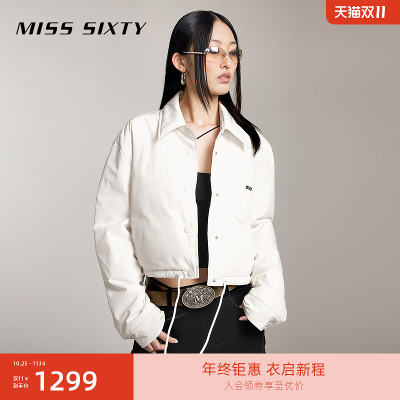 MissSixty印花翻领短款羽绒服