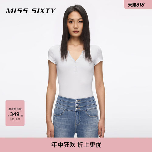 MissSixtyV领徽标T恤