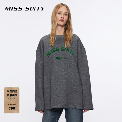 MissSixty圆领丝绒提花卫衣