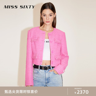 气质优雅短款 Miss 呢料外套女小香风法式 新款 高级感 Sixty2024春季