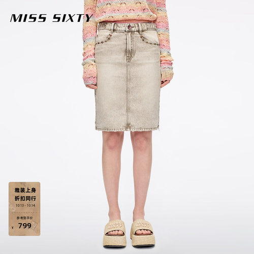 MissSixty侧拉开衩牛仔中裙