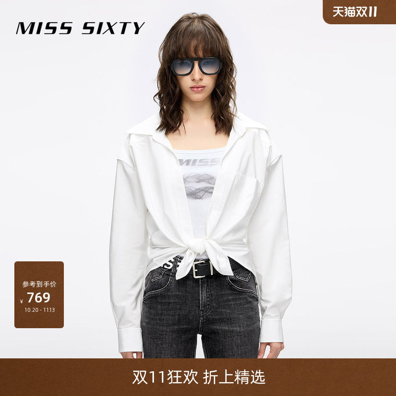 MissSixty绑带长袖衬衫