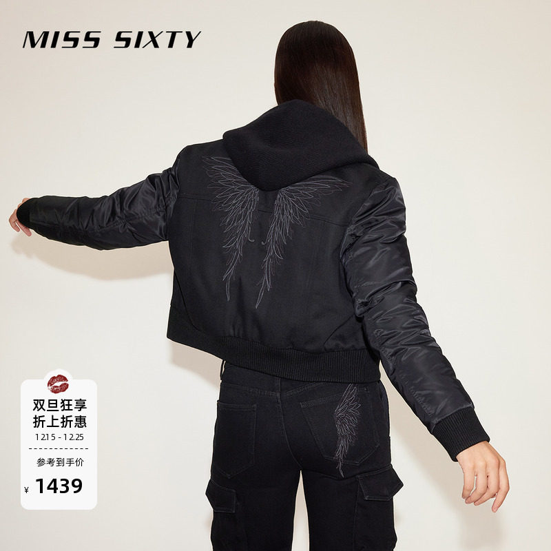 MissSixty夹克拼接牛仔羽绒外套