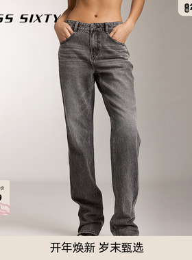 【免费改裤】Miss Sixty牛仔裤女复古磨白显瘦直筒裤百搭通勤休闲