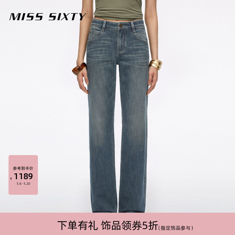 Miss Sixty2026夏季新款牛仔裤女低腰复古梨形身材显瘦