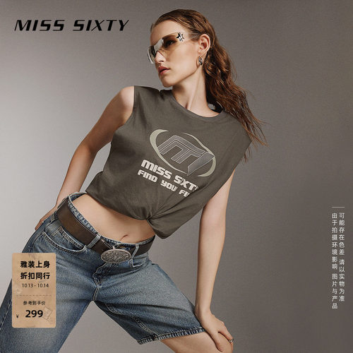 MissSixty圆领无袖印花T恤