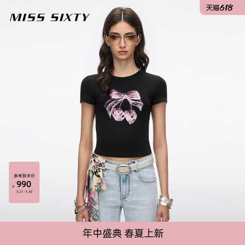 MissSixty钉珠印花T恤