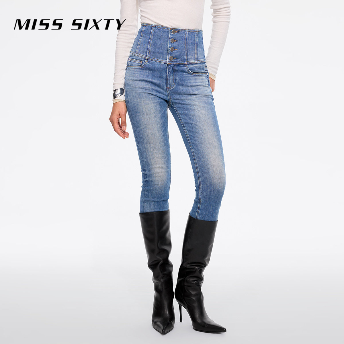 【进口牛仔面料】Miss Sixty春秋款复古显瘦百搭牛仔裤女四