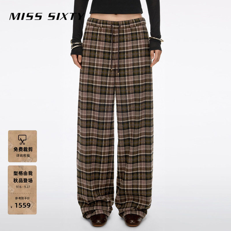 MissSixty格纹阔腿裤图片