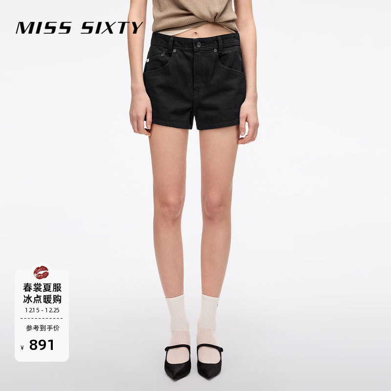 【进口牛仔面料】Miss Sixty2025夏季新款牛仔短裤女百