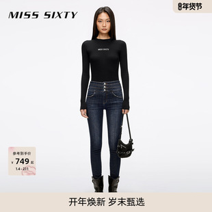 铅笔裤 Miss 小脚靴裤 女高腰九分紧身裤 含羊绒抓毛 Sixty26春牛仔裤