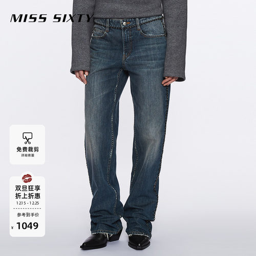 MissSixty设计感链条直筒牛仔裤