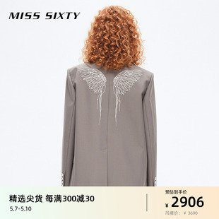 Miss 气质 外套女刺绣珍珠通勤时尚 Sixty天使系列呢料西装