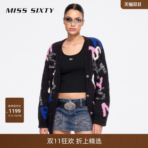 MissSixty撞色字母针织外套