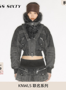 MISS SIXTY × KNWLS 联名系列2026春季新款外套女夹棉毛领短夹克