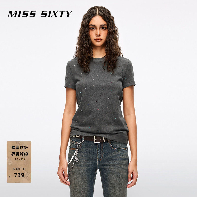 MissSixty圆领烫钻T恤图片