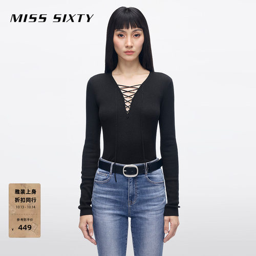 MissSixtyV领系带针织衫