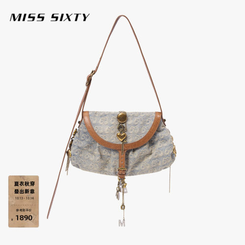 MissSixty牛仔拼接单肩包