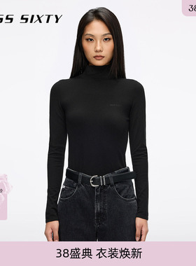 Miss Sixty2026春季针织衫女高领紧身红色上衣打底显瘦气质