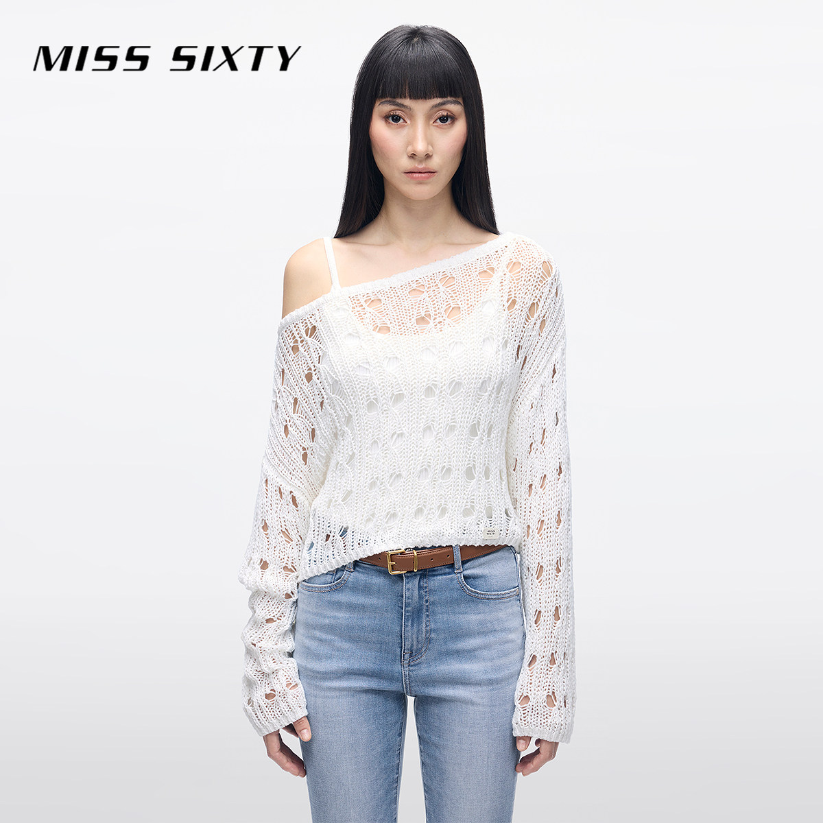 【七七酱直播间】Miss Sixty针织衫女镂空薄款罩衫慵懒风波