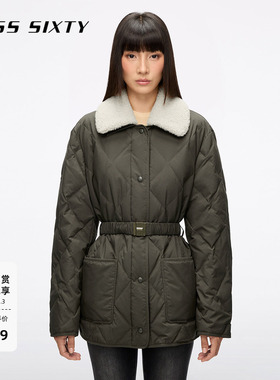 【保暖90鸭绒】Miss Sixty25新款女可拆毛领羽绒服拼接设计外套