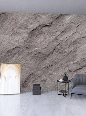 3D立体岩石墙纸防真工业风石纹肌理石头墙布仿板岩石材星月石壁纸