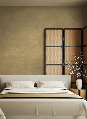 南洋复古风墙纸中古风装修民宿客餐厅卧室墙布灰绿色仿艺术漆壁纸