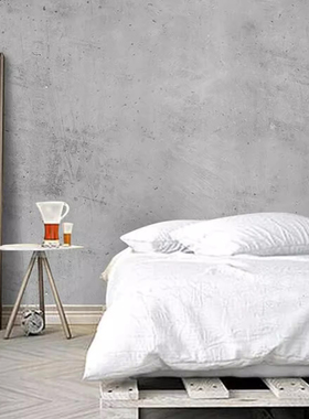 高级灰色微水泥墙纸餐厅酒吧服装店办公室装修复古工业风loft壁纸