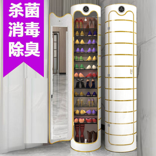 简易圆柱简约烤漆旋转鞋 架 柜圆形阳台大容量玄关柜家用门口立式 鞋