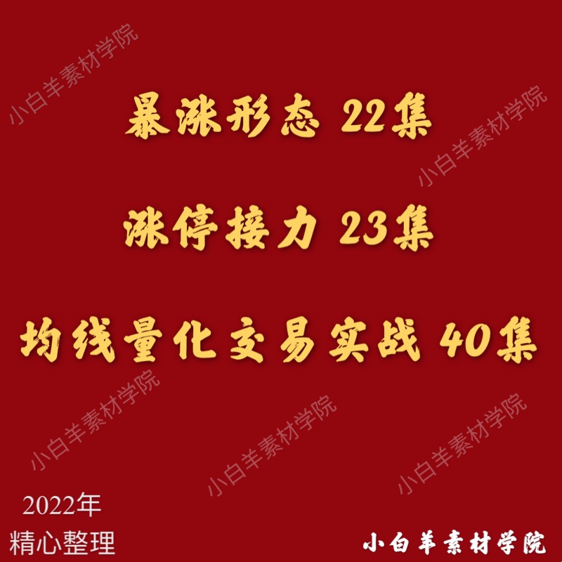 暴涨形态股票走势分析涨停接力均线100量化交易系统实战课程