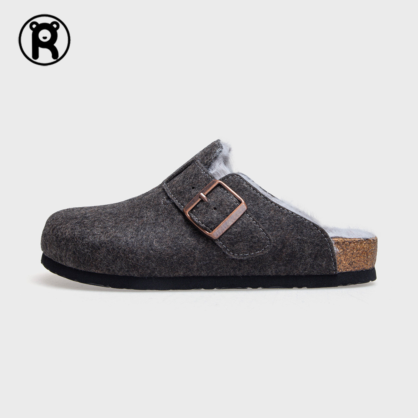 包头拖鞋女冬季毛毛勃肯拖鞋羊毛毡博肯鞋女软木鞋防滑厚底增高,女鞋,包头拖,淘宝优惠券,粉丝福利购,淘宝优惠卷