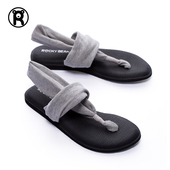 黑色bear女鞋 洛克熊瑜伽凉鞋 女沙滩凉拖小熊女款 人字拖外穿