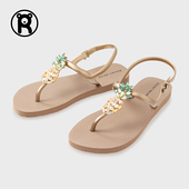 凉鞋 水钻凉鞋 女裸色 罗马凉鞋 夹脚沙滩平底人字时装 女款 2026新款