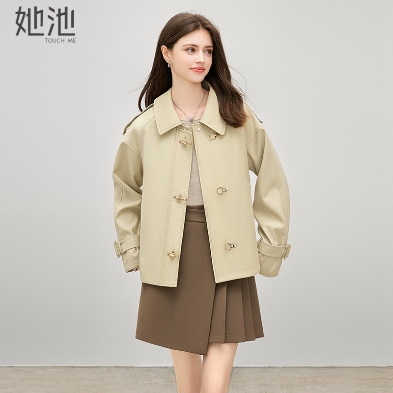 她池简约通勤法式气质风衣