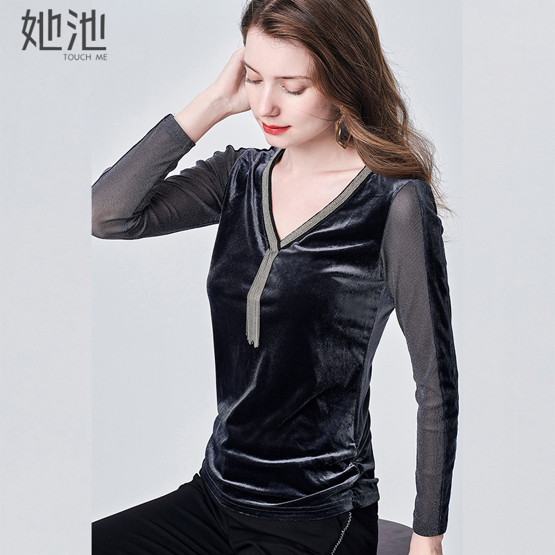 Ëý³Ø2019ÇïװпîÅ®VÁ쳤Ðä͸ÊÓÁ÷ËÕÐÞÉíÆøÖÊË¿ÈÞ´òµ×ÉÀT93Z0162