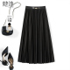 通勤气质松紧腰中长款 她池高腰百褶裙2025冬装 时尚 女装 半身裙 新款