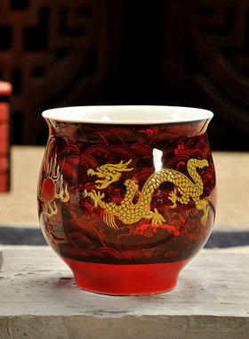 陶瓷双层隔热日式烫手景德镇茶杯