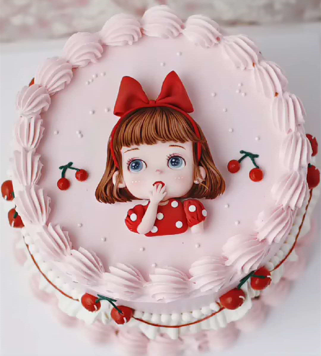 皇冠蛋糕装饰摆件小女孩生日插件软陶蝴蝶结少女烘焙甜品台装扮