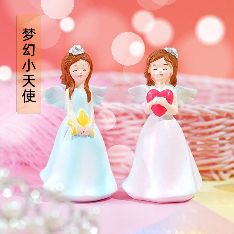 创意卡通捧星捧心天使小仙女小公主生日派对蛋糕烘焙装饰摆件