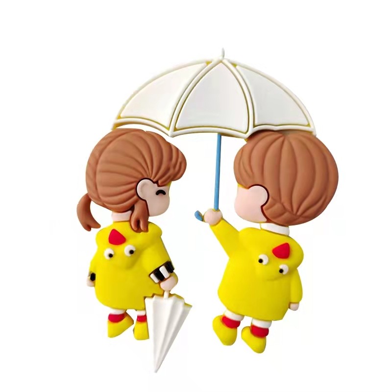 网红烘焙蛋糕装饰摆件软胶撑伞男孩女孩雨衣情侣七夕情人节插件