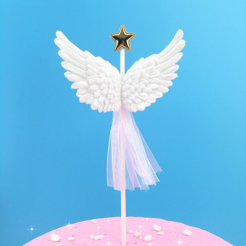 羽毛翅膀烘焙流苏插排生日蛋糕