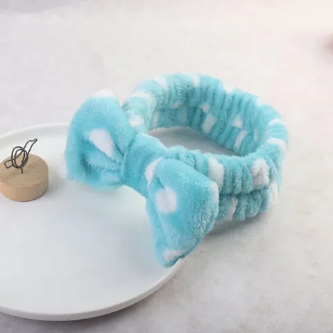 新款直供束发带亚马逊蝴蝶结波点可爱韩版风