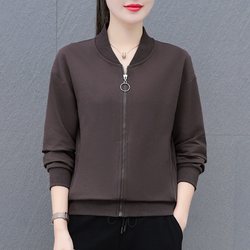 今年流行特惠高棉时尚休闲棒球领夹克外套女春秋公版纯色中年妈妈,运动服/休闲服装,棒球服,淘宝优惠券,粉丝福利购,淘宝优惠卷
