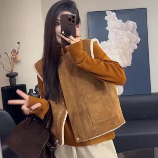今年流行特惠独特别致复古双面穿加厚鹿皮绒马甲女2024秋冬新款