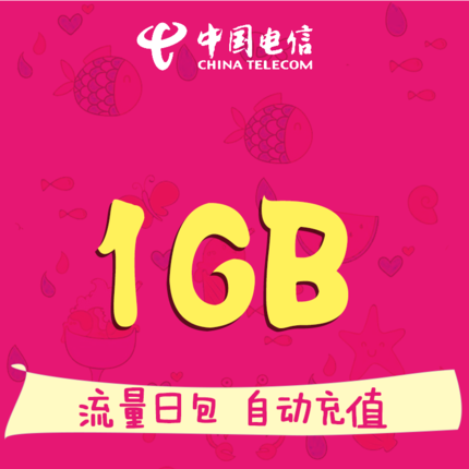 浙江电信全国日包流量1GB 全国通用 当日有效