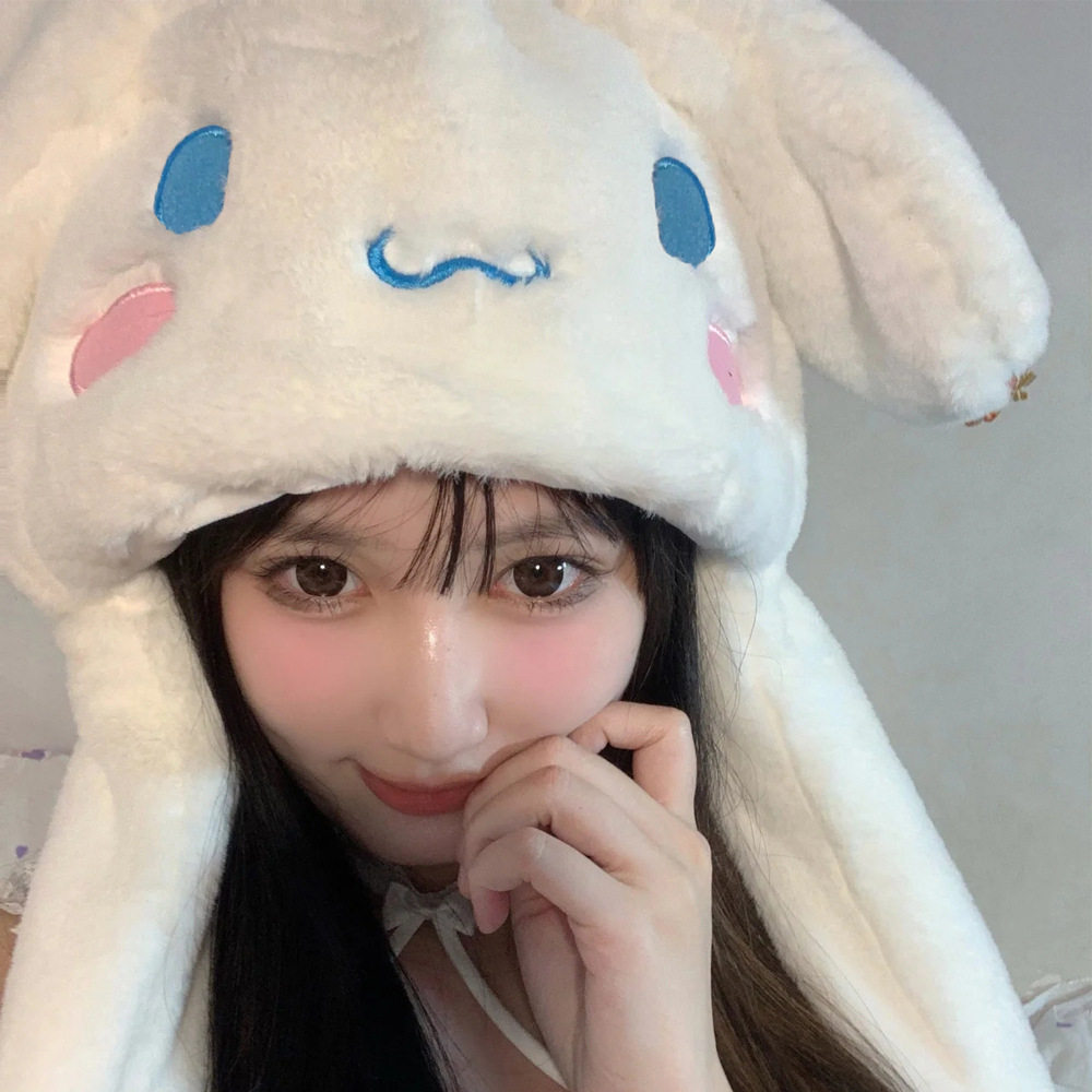 同款会动耳朵的玉桂大耳狗帽子女秋冬季毛绒可爱卡通儿童保暖