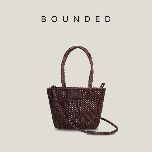 Bounded有界丨2025新品编织菜篮子通勤手提包头层牛皮单肩斜挎包