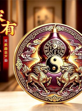 门对门葫芦贴紫气东来镇天官赐福门牌宅招财入户大门对门电梯卧室