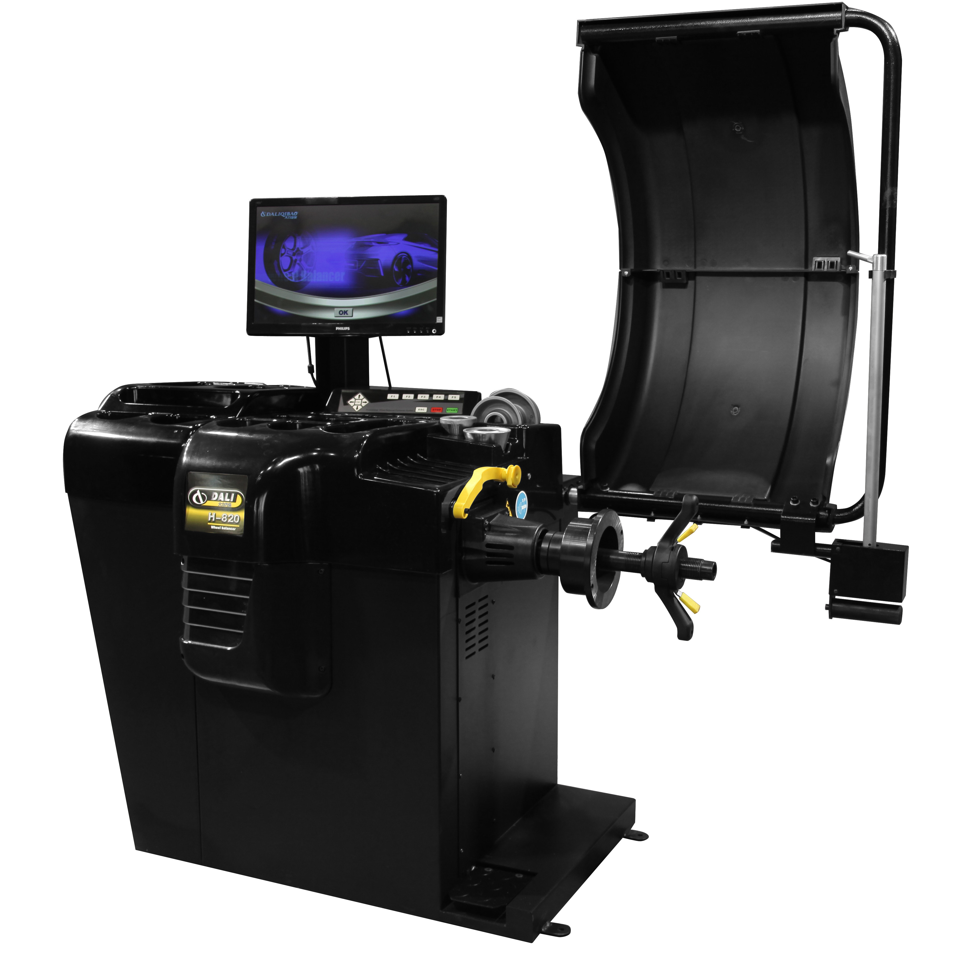 大力h-820三维动态显示动平衡机带激光找点自动拉尺测量带防护罩